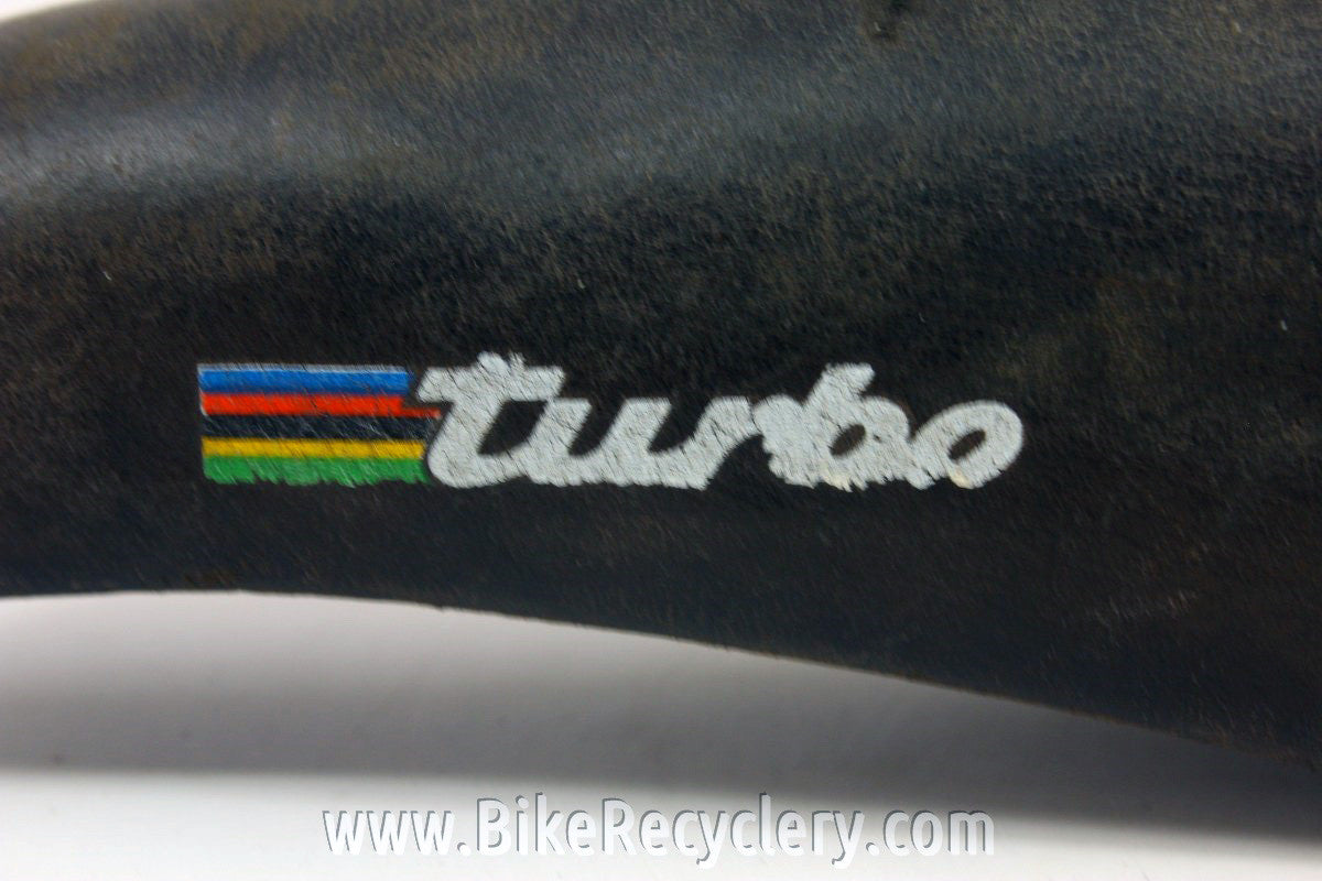 Vintage selle Italia Turbo Saddle: Brown Leather, 1989