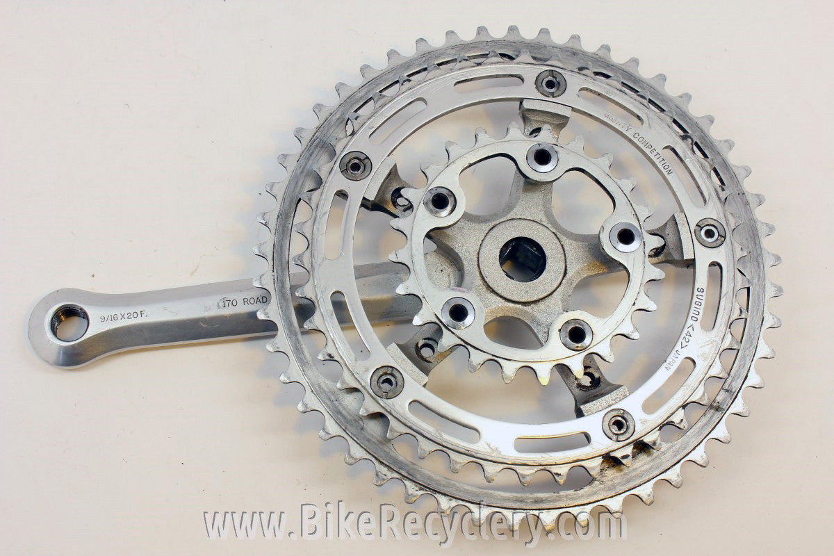 Avocet Drive Side Triple Crank Arm & Chainrings: 49/42/24T, 144/74mm BCD, 170mm
