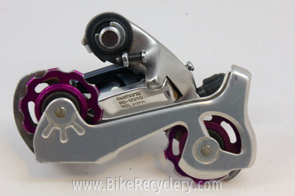 Shimano XTR RD-M900 Rear Derailleur: Mid Cage, 3DV Purple Pulleys, EXC+