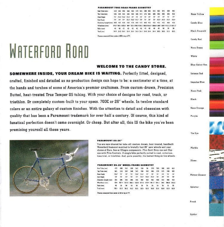 1992 Schwinn Paramount OS: USA Waterford Built Model - 53cm x 54.5cm - MA 40 - 600 Tri Color (Show Condition!)