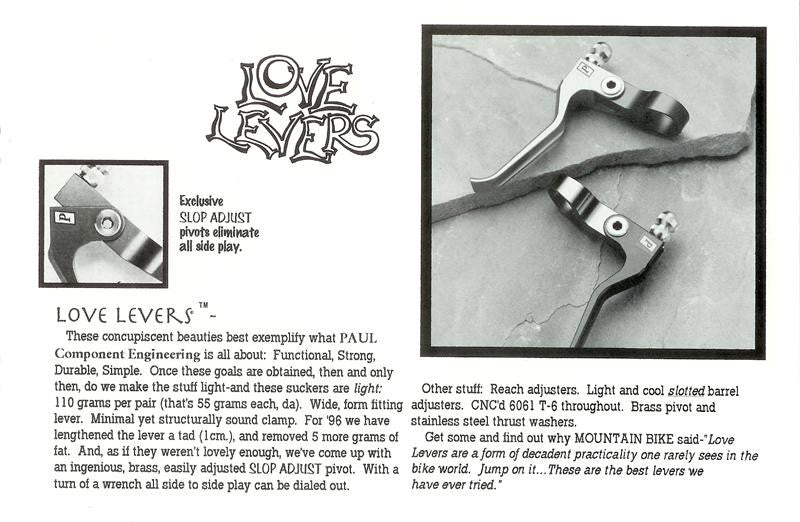 Vintage Paul Love Levers: 1st Gen, For Canti Brake, Black MINT
