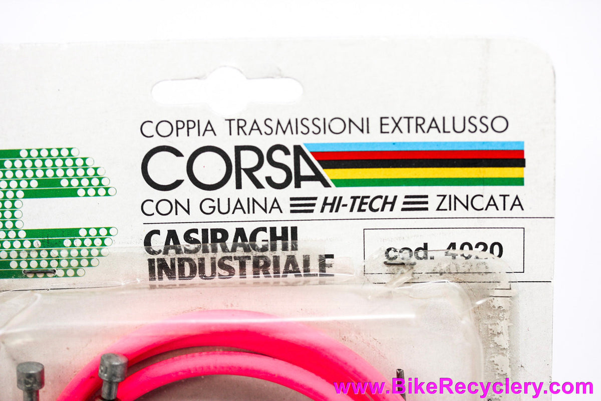 NIB/NOS Casiraghi Corsa Brake Cable/Housing Set: Neon Pink - 5mm (Front & Rear)