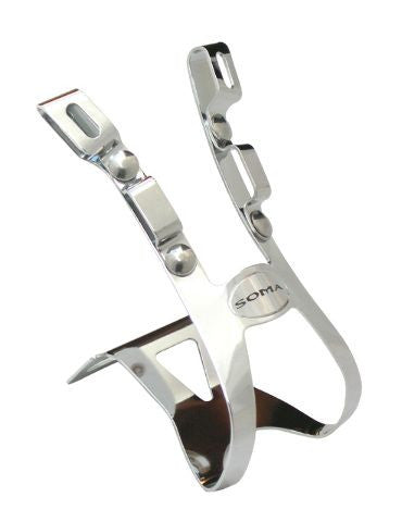 Soma 4-Gate Double Strap Toe Clips: Small/Medium - Chrome
