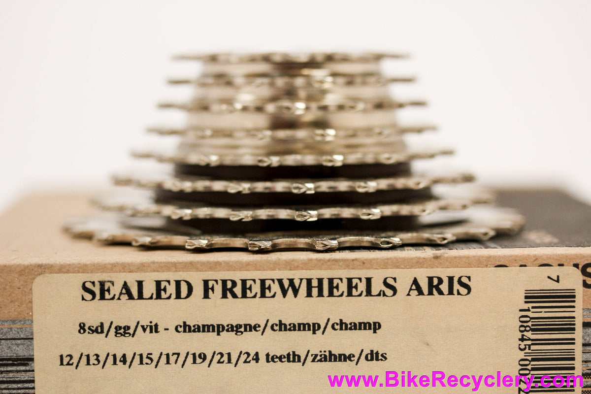 NIB/NOS Sachs ARIS 8 Speed Freewheel: 12-24t - LY-97 Maillard - Gold/Champagne