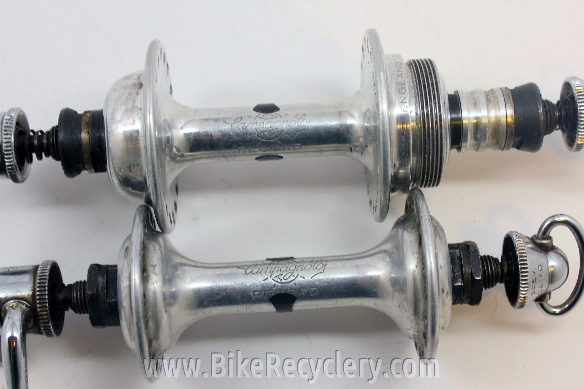 Campagnolo Nuovo/Super Record Hubset: Small Flange, 36H, W/ QRSkewers