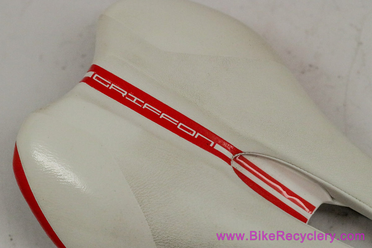 Pro Griffon Titanium Saddle: White & Red (Near Mint+)
