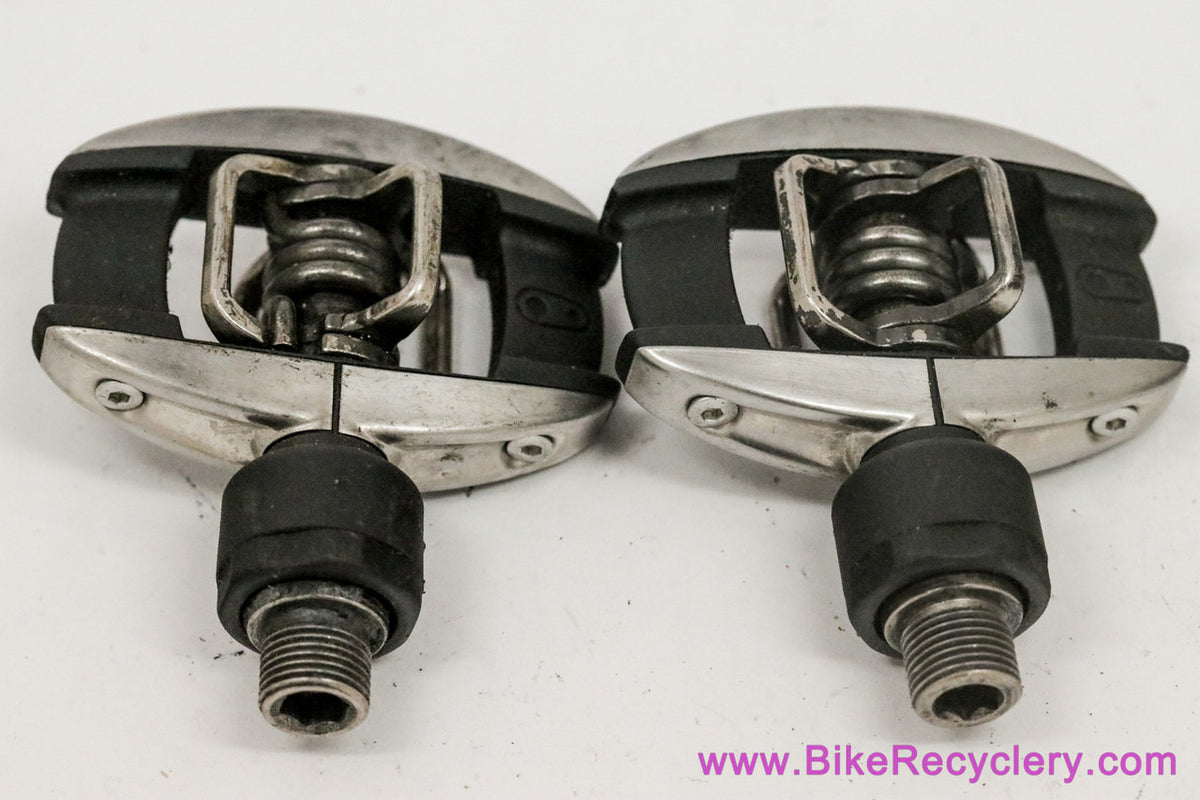 Crank Brothers Quattro SL Pedals: Two Pairs - Stainless - Silver (Near Mint, 2 Pairs)