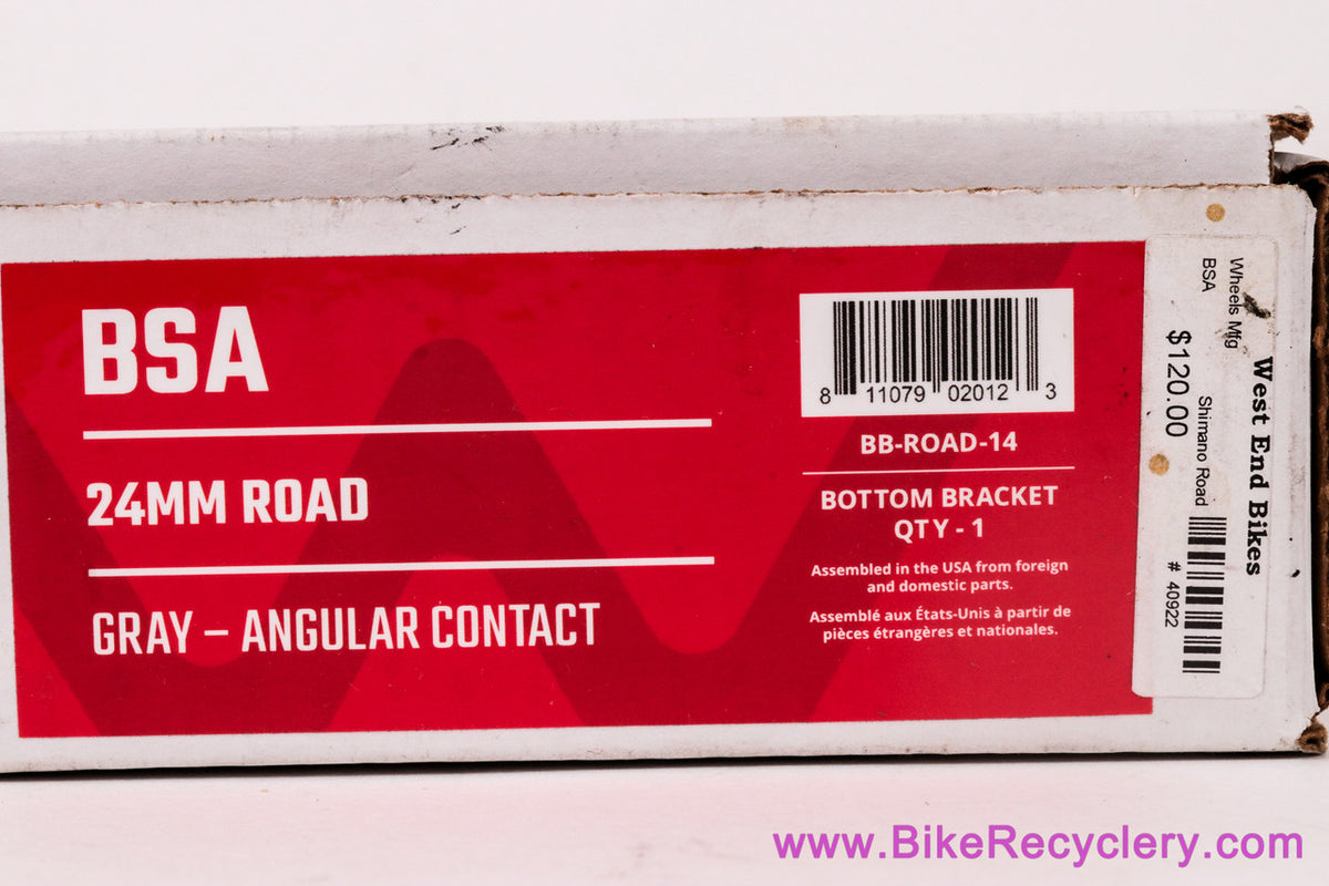 Wheels Manufacturing BB-ROAD-14 Outboard Angular Contact BB for 24mm - Grey