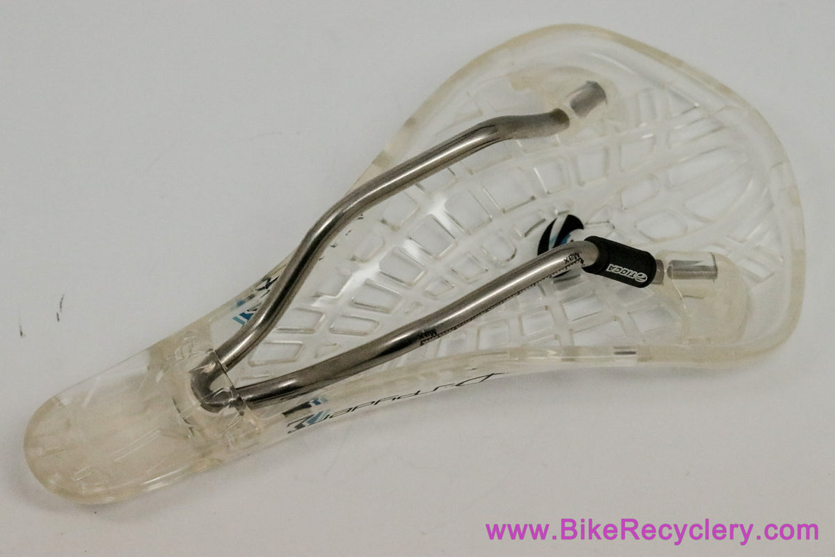 NIB/NOS Tioga D-Spyder BMX Saddle: Clear - Hollow Composite Alloy - RARE