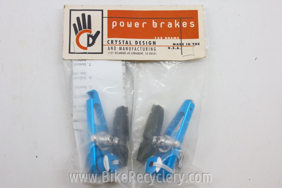 NOS/NIB Crystal Design Power Brakes Set: Blue Anodized