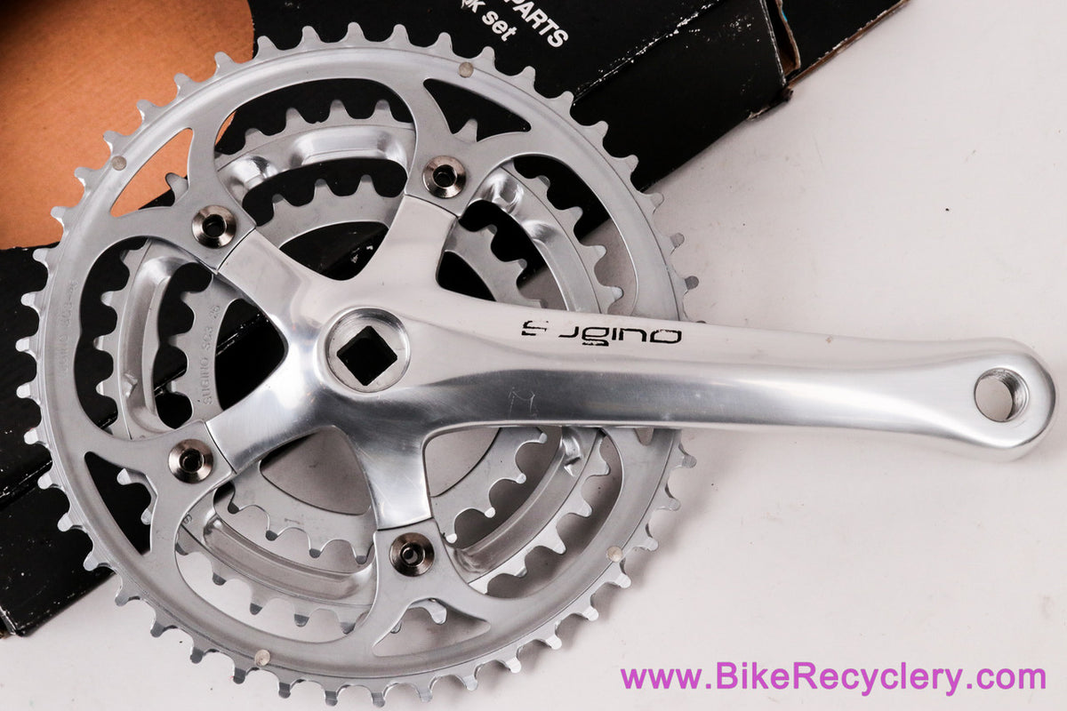 Sugino XD2 / XD300 Triple Crankset: 170mm x 46/36/26t - JIS Square Taper - Silver (NEW, Shop Wear)