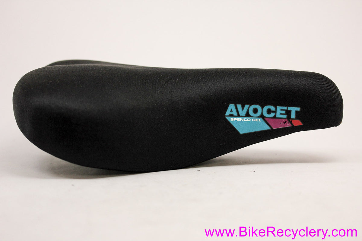 NOS Avocet Spenco Gel W20 Bicycle Saddle: Wide/Soft - Cruisers/Hybrids - 1980's Vintage - Black w/ Blue