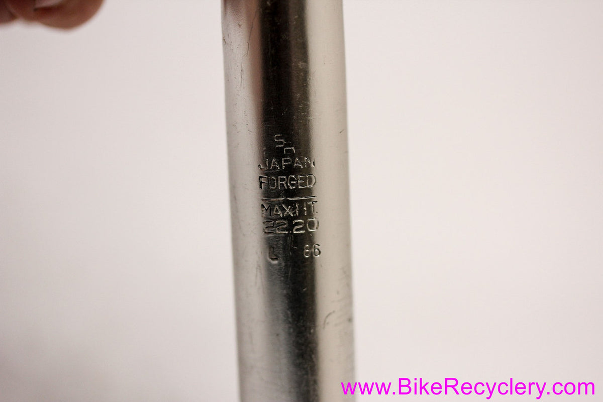 Sakae/SR FX High Rise Quill Stem: 110mm x 25.4mm - Cable Stop - 1980's Dirt Drop / Touring - Silver