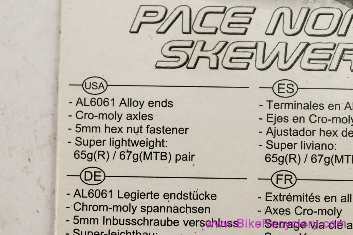 RavX Pace Bolt-On Wheel Skewer Set: Black Ano (NEW)