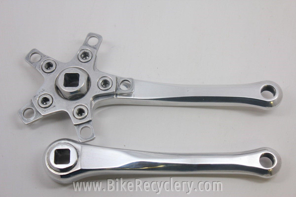 Cook Brothers E-Type Crankset: Highly Polished w/ Silver Spider, 177mm, 94/58 BCD NEAR MINT