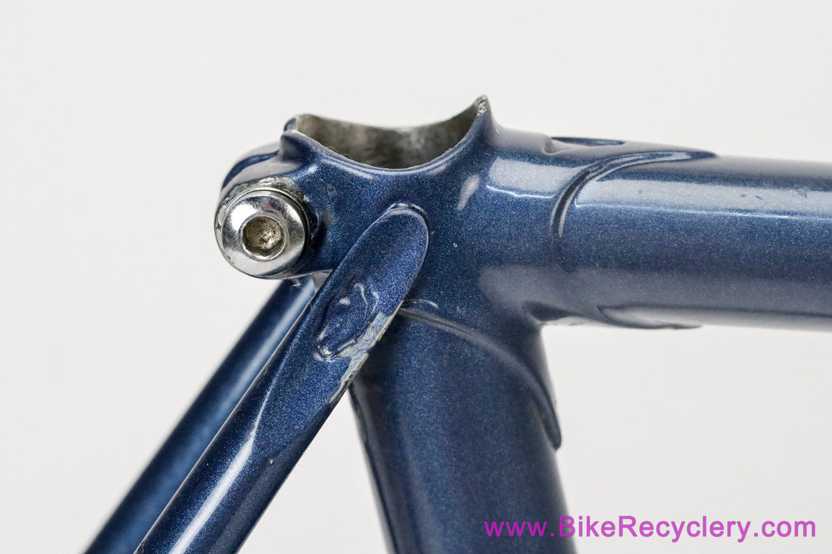 53cm Palo Alto BMZ Italian Road Frameset: 1980's - Columbus SL - Fancy De Rosa Lugs & Cutouts - Chrome Fork/Stays - Metallic Blue Original Paint