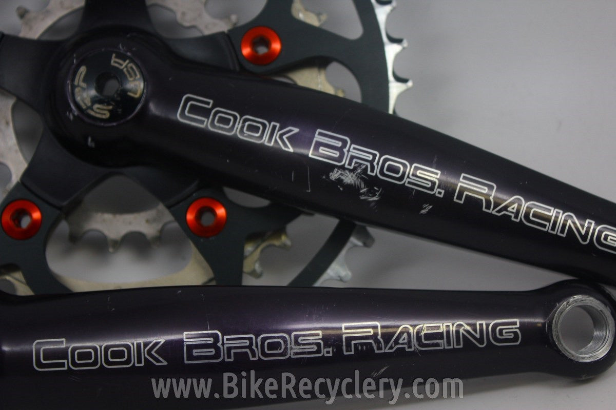 Cook Brothers Crankset: F-Series, Black w/ Red, 175mm 94/58mm 44/34/22t