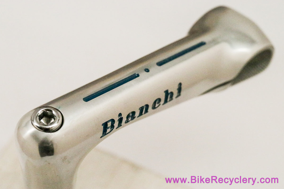 NIB/NOS Bianchi Pantograph Cinelli XA Quill Stem: 115mm x 26.4mm - Silver + Blue