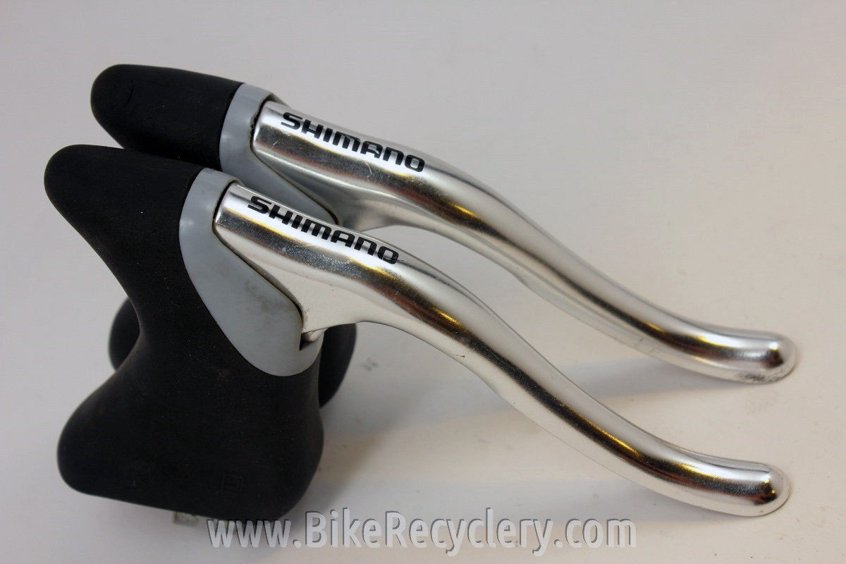 Shimano BL-R400 Super SLR Brake Levers: Aero, Black Hoods, Polished