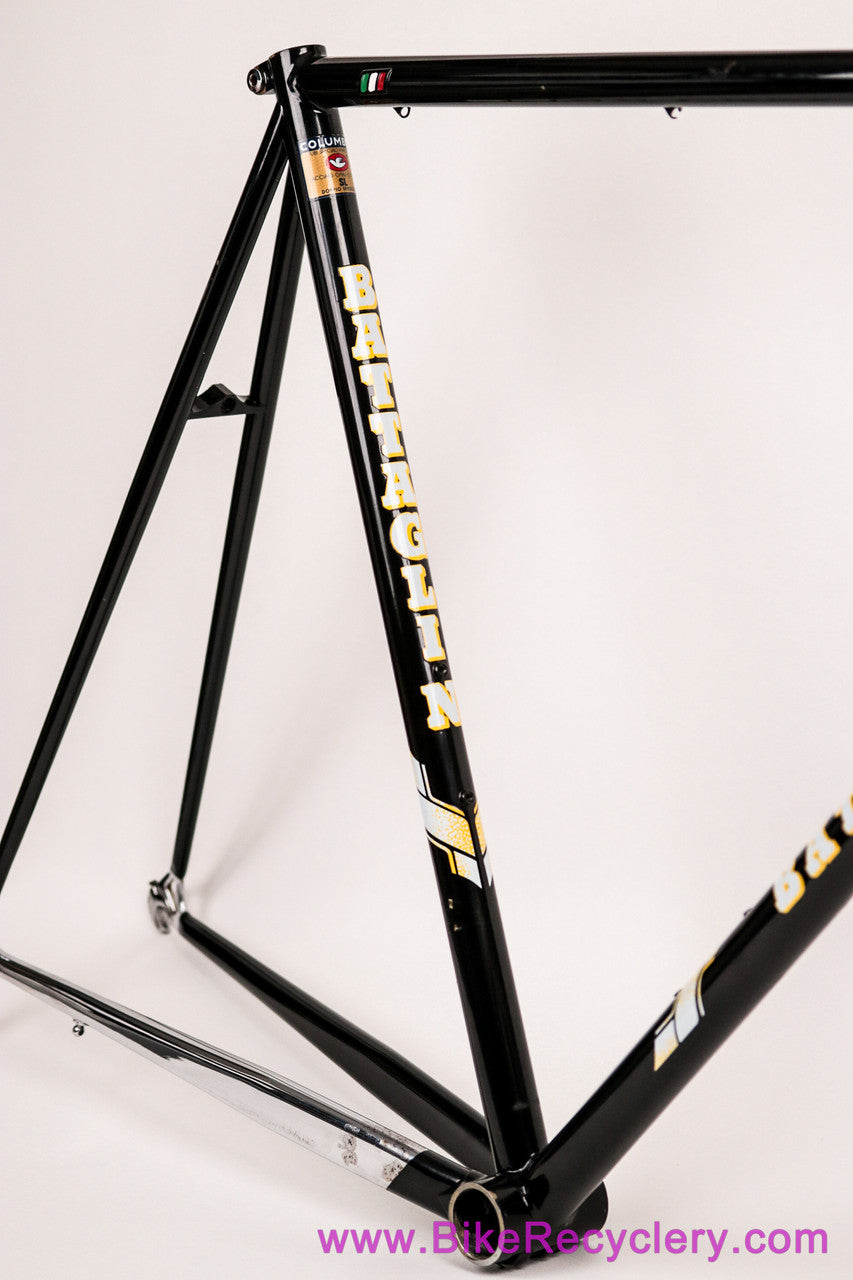 1990's Battaglin SL Steel Frameset: 58cm - 130mm - Black - Chrome Fork/Stay
