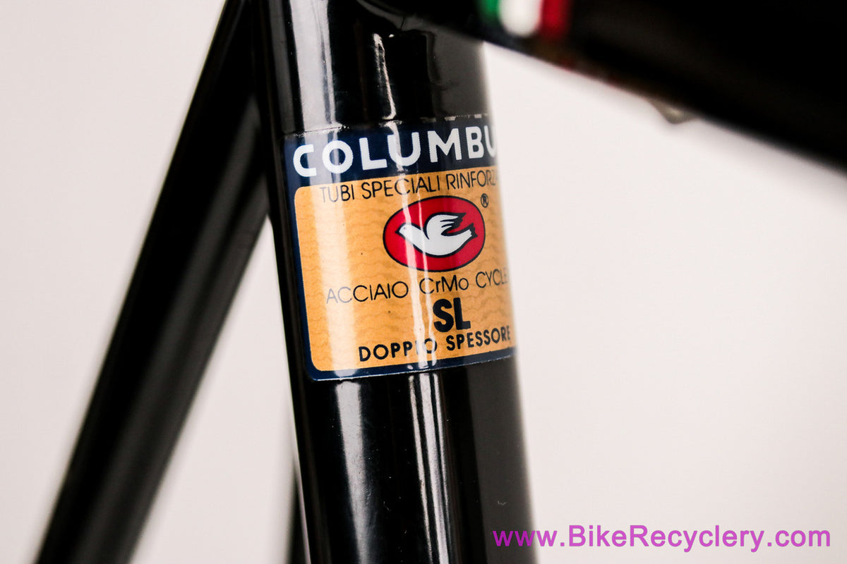 1990's Battaglin SL Steel Frameset: 58cm - 130mm - Black - Chrome Fork/Stay