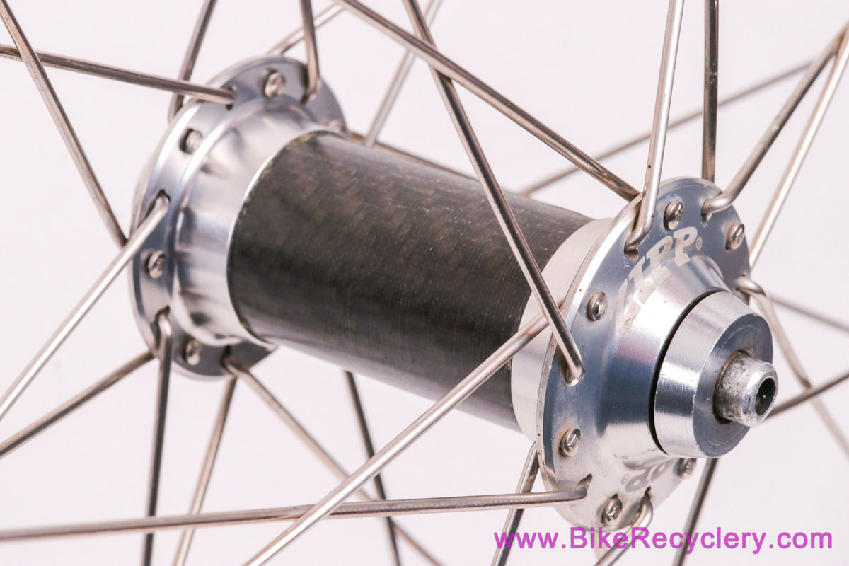 Velocity Aerohead / ZIPP 295/104 Carbon Wheelset: 28/32H - 8sp - Vintage 1990's Road - Carbon Hubs