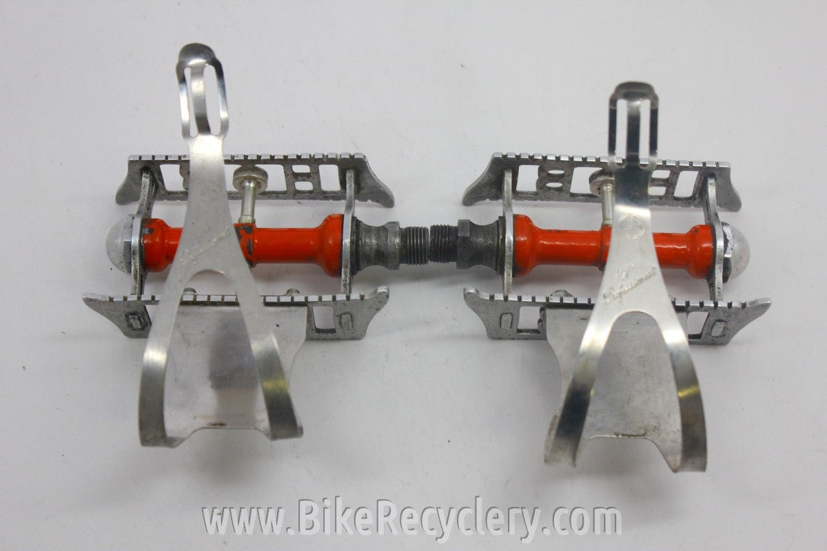 Hobbs of Barbican Lytaloy Pedals & GB Professional Toe Clips: 1940's English, RARE