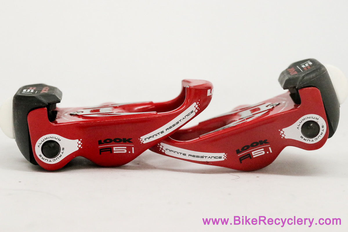 LOOK A5.1 Multitensor Clipless Pedals: Red - Cleats (Near Mint+, Barely Used)