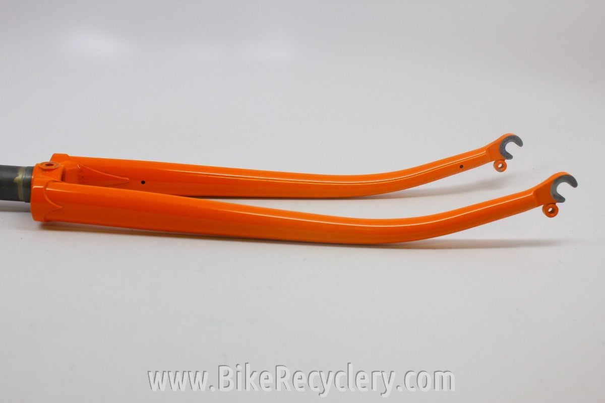 Waterford Steel Fork: Henry James Crown & Dropouts, Fender Eyelets, Molteni Orange 1" Ahead New Take-Off