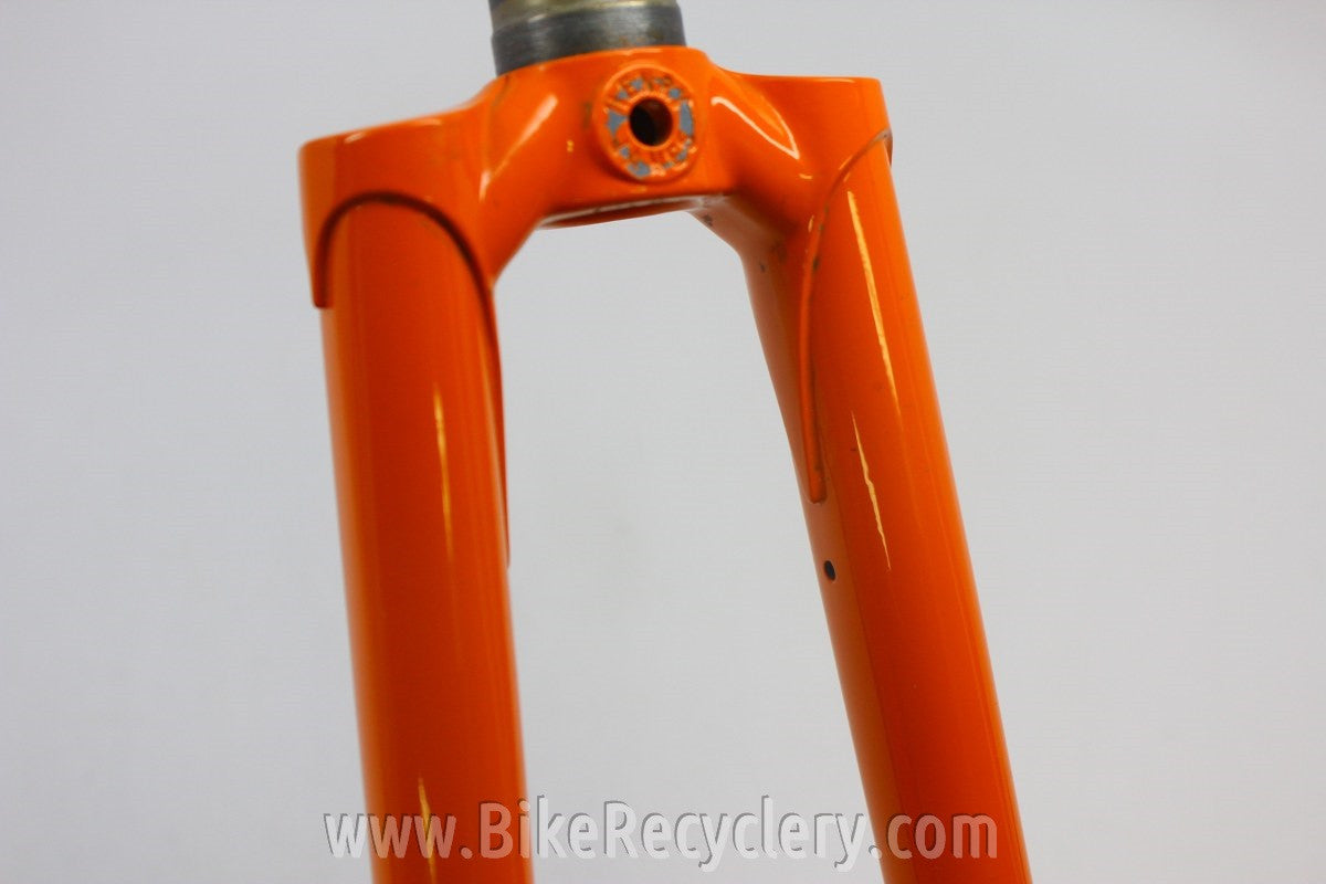 Waterford Steel Fork: Henry James Crown & Dropouts, Fender Eyelets, Molteni Orange 1" Ahead New Take-Off