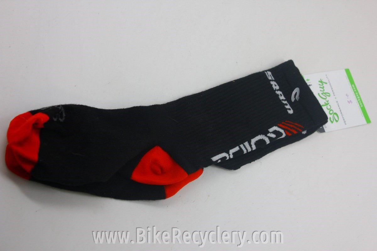 Sram Guide Mountain Bike Socks: The Sock Guy, Black/Red, Tall NEW