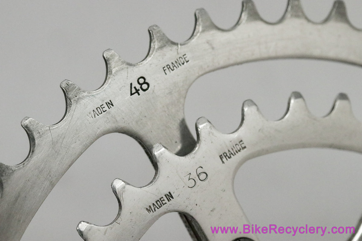 TA Pro 5 Vis Cyclotouriste #2235 Chainring Set: 48t / 36t - Ref 75 Domed Bolts (Near Mint+)