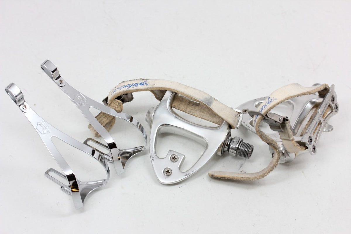 Campagnolo C-Record 305/501 Aero Pedals w/ Toe Clips (NOS) & Straps