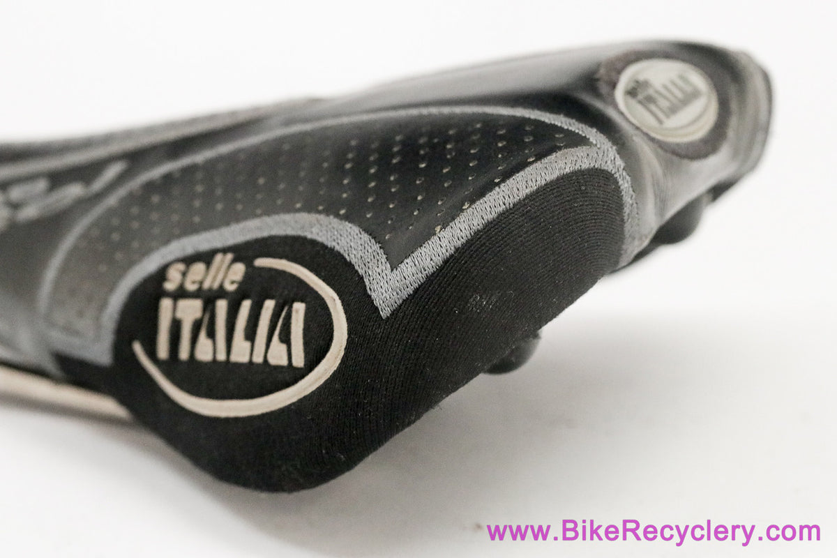 Selle Italia Flite Titanium Genuine Gel: Perforated Black Leather + Kevlar - 2002 (Near Mint)