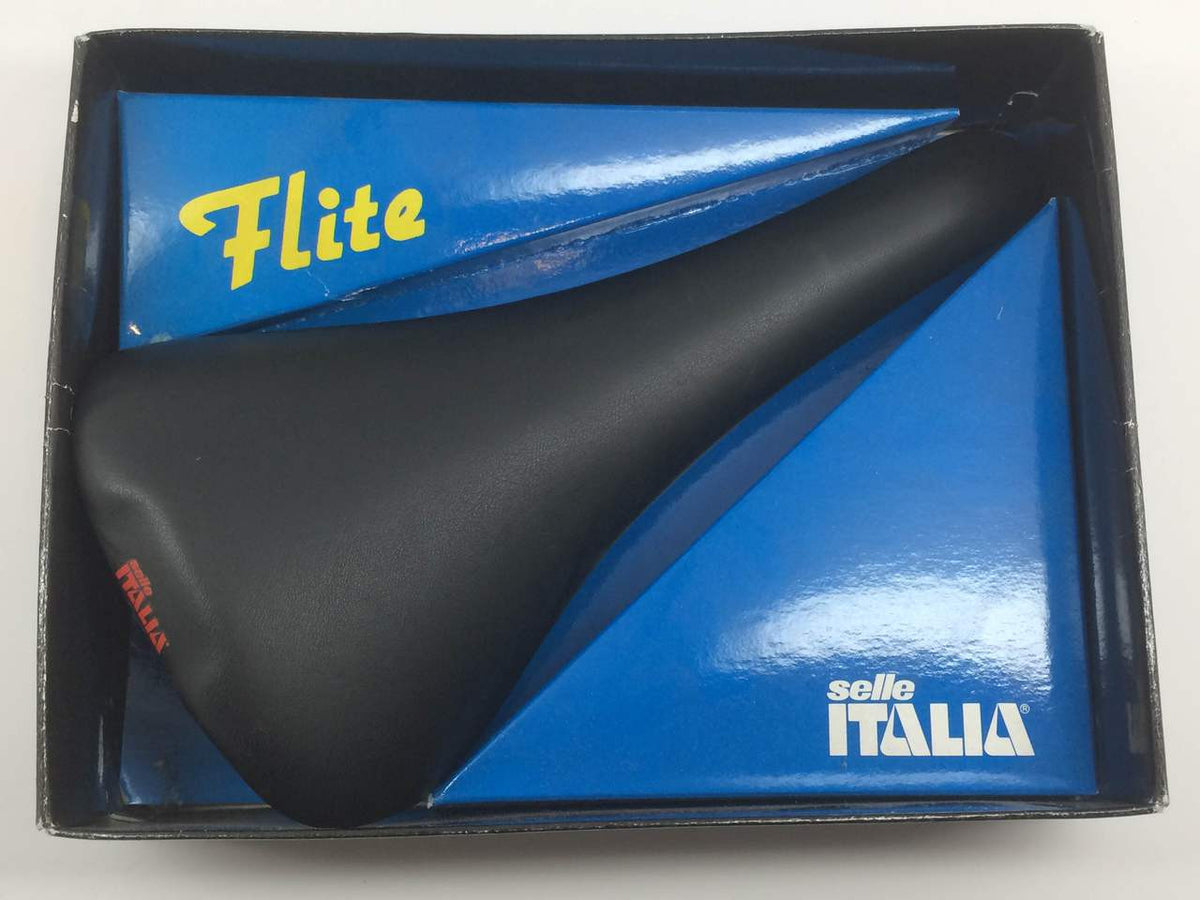 NIB/NOS 1991 Selle Italia Flite Ti Saddle: 2nd Year Model! 1st Gen, Black Leather RARE