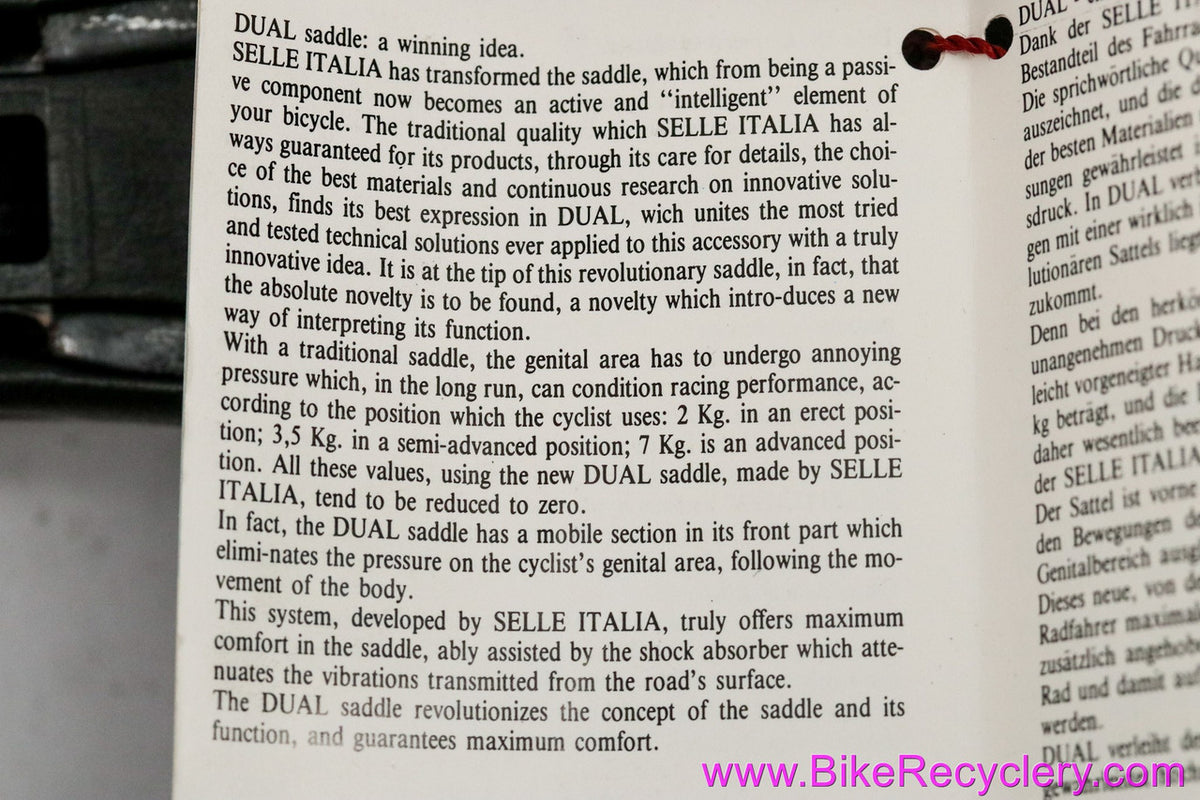 NOS Selle Italia Dual Saddle: Wild Suspension Nose! Vintage Early 1990's - Black Leather