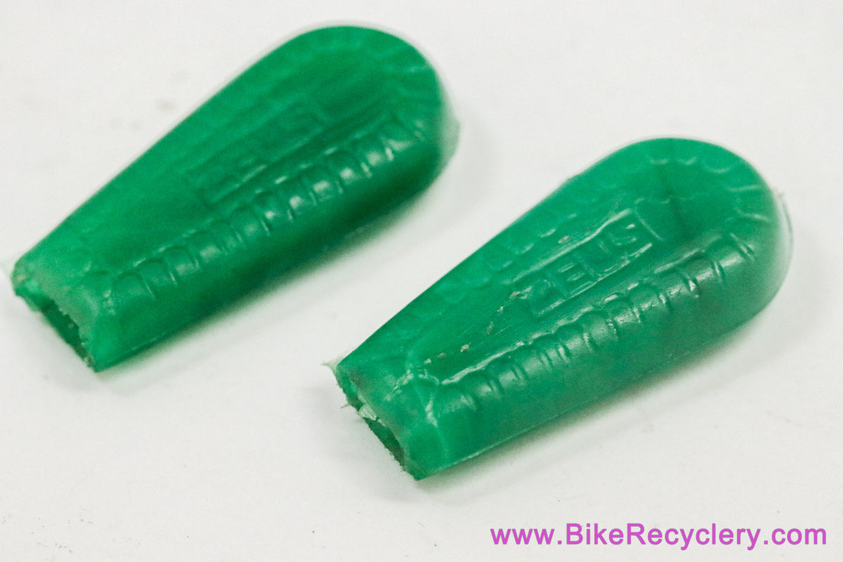 NOS Zeus Downtube Shifter Lever Covers: Green (Pair)
