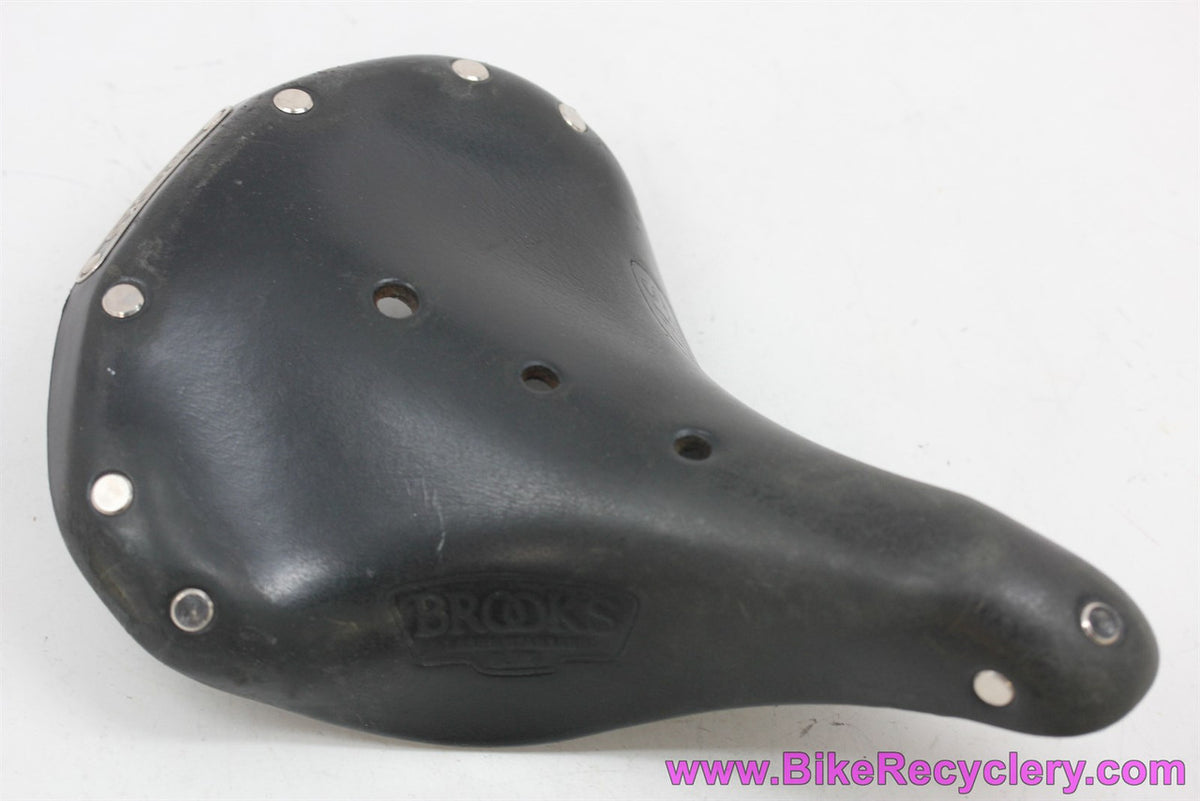 Brooks B17s Leather Saddle: Broken In Sitbone Indents - Black (EXC)
