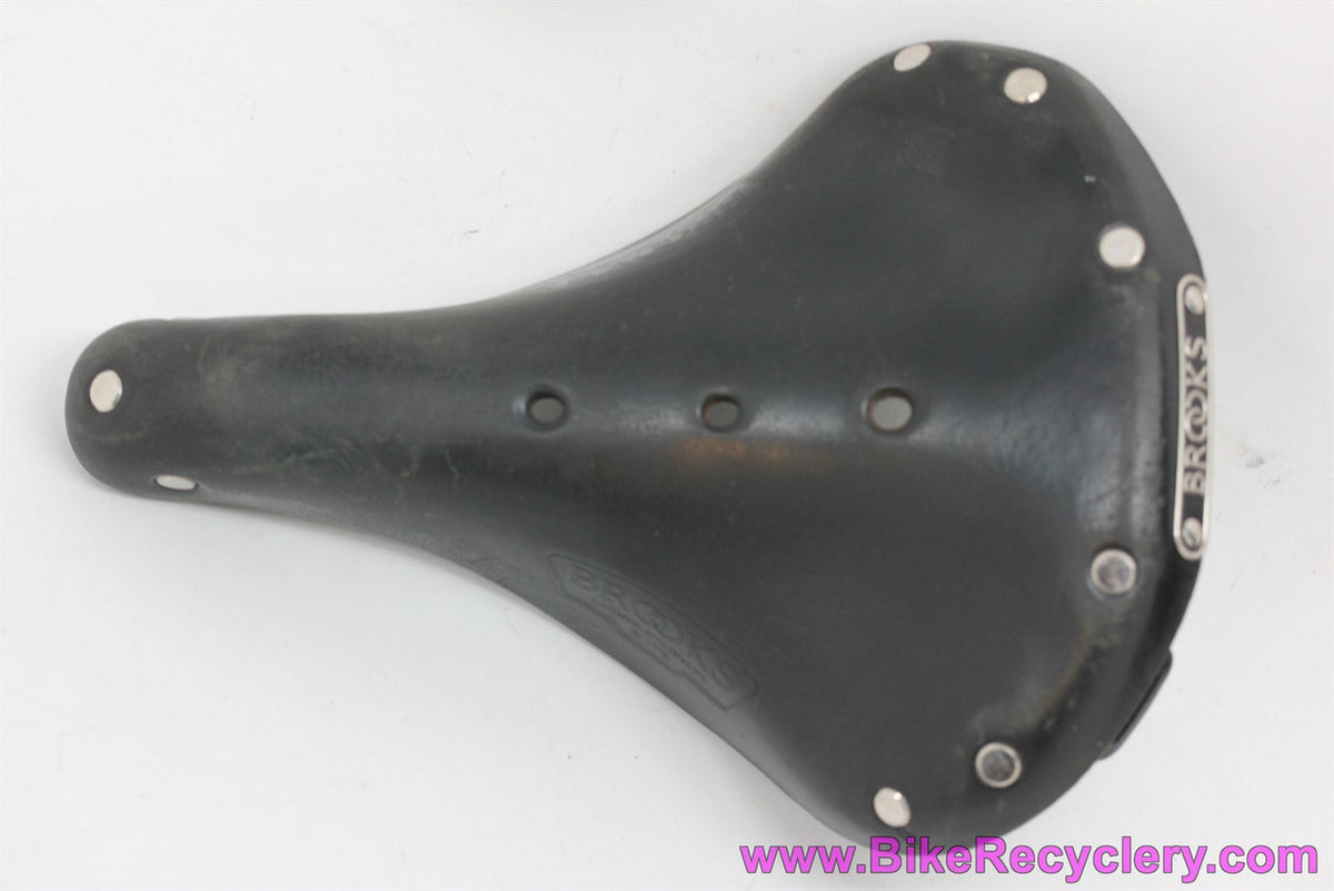 Brooks B17s Leather Saddle: Broken In Sitbone Indents - Black (EXC)
