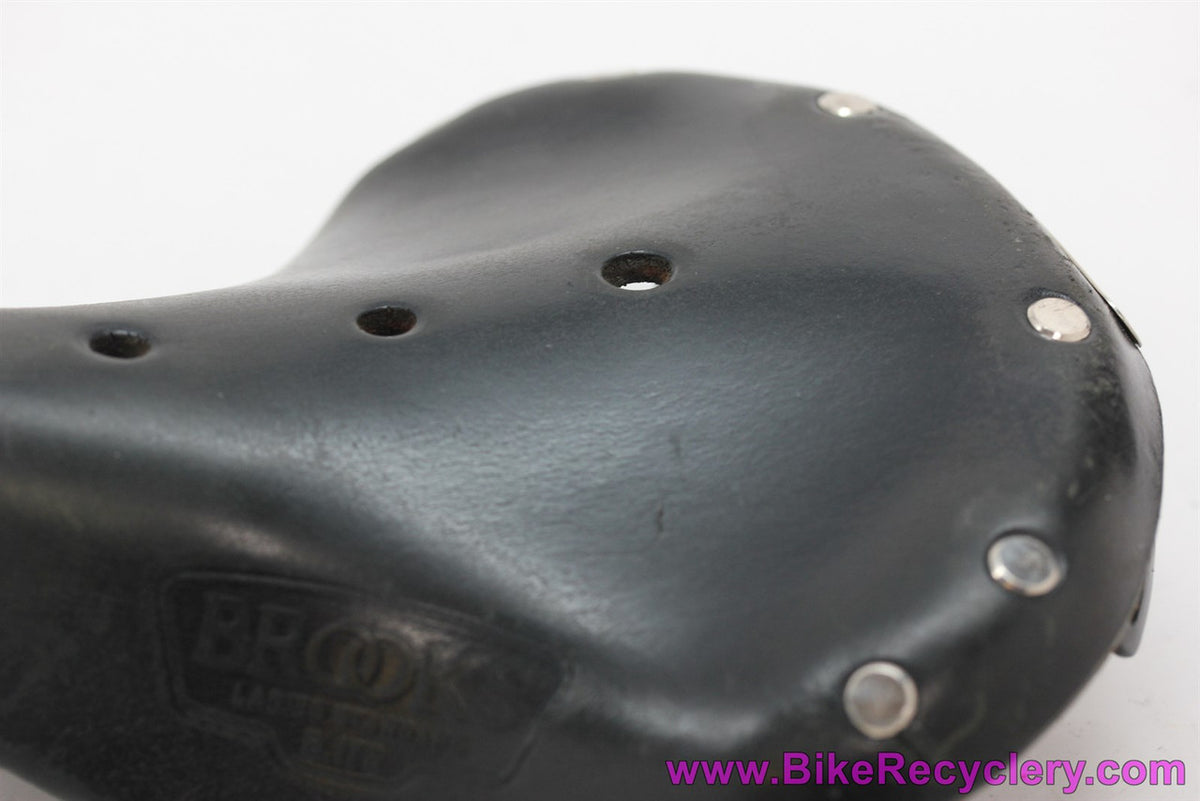 Brooks B17s Leather Saddle: Broken In Sitbone Indents - Black (EXC)