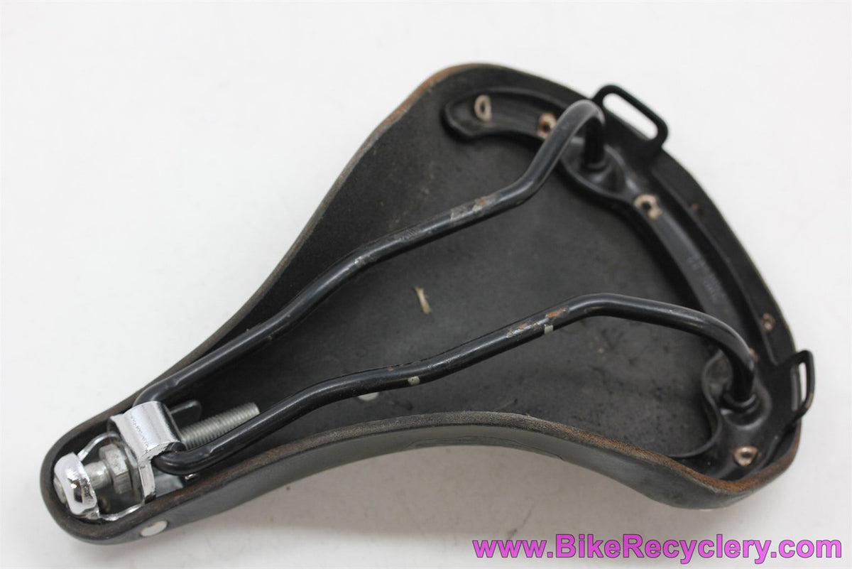 Brooks B17s Leather Saddle: Broken In Sitbone Indents - Black (EXC)