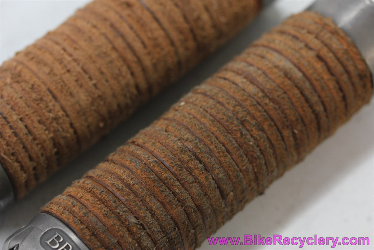 Brooks Plump Leather Ring Grips: Honey Brown - Lock On - End Caps (EXC)