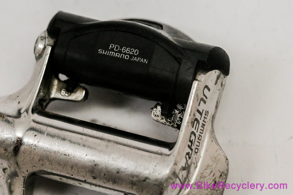Shimano Ultegra PD-6620 SPD-SL Road Pedals: Silver (Perfect Bearings)