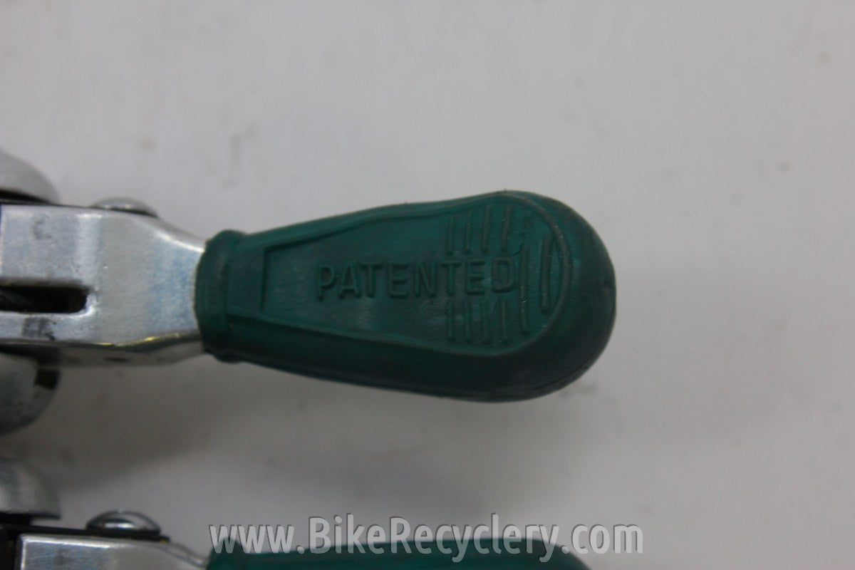 Suntour BarCon Bar End Shifters: GREEN CAMPAGNOLO COVERS 5/6/7 speed Retro Friction