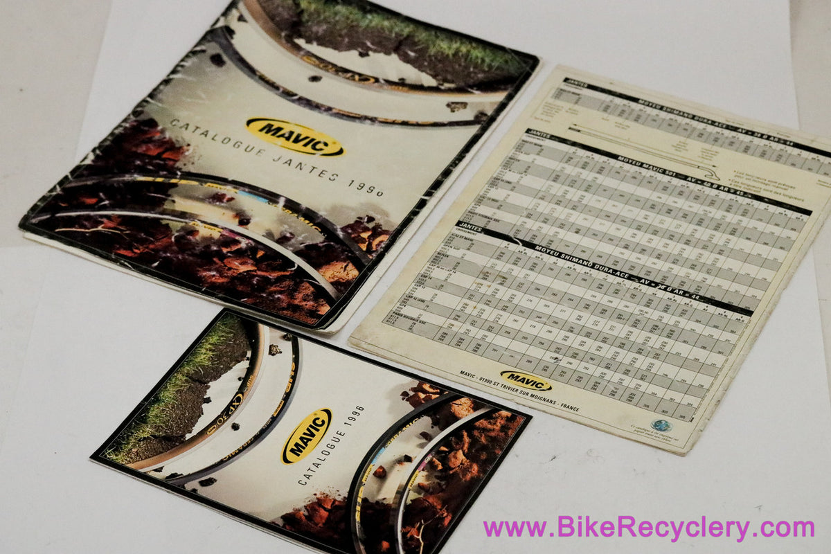 1996 Mavic Rim Catalog Lot: Full Size + Brochure & Wheel Building Guide (Mint & Average)