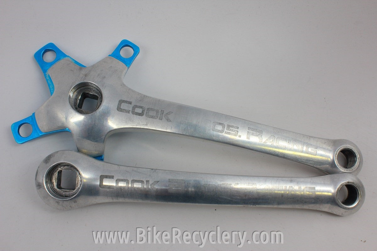 Cook Brothers E-Type Crankset: Polished w/ Blue Spider, 176mm, 94/58 BCD