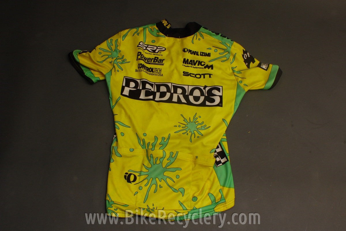 Pedros Cycling Jersey: 1990's SMALL Mountain Bike Yellow / Sea foam Green
