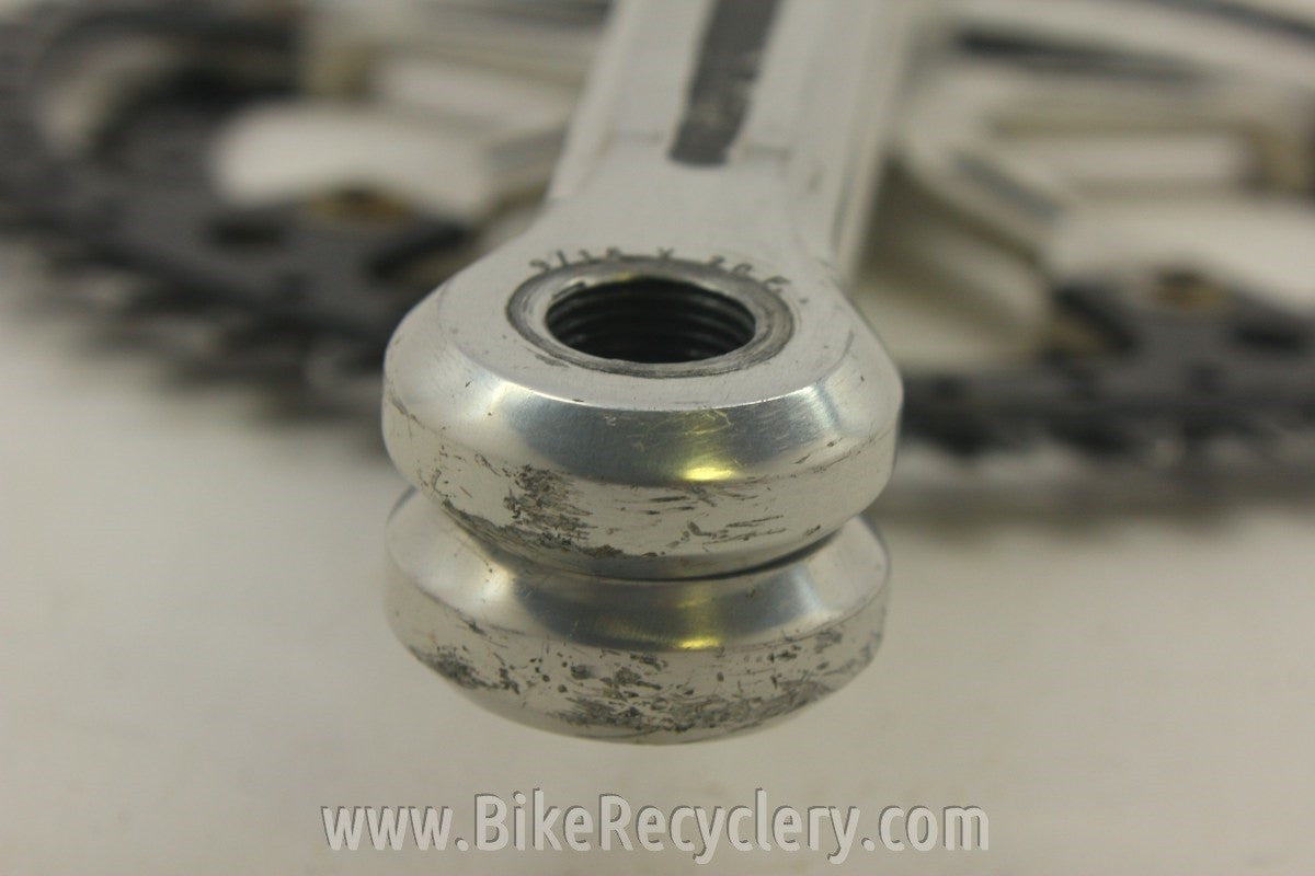 1973 Campagnolo Nuovo/Super Record Crank Arms: Black Drilled Chainrings, Black Flutes 170mm 144mm 52/42