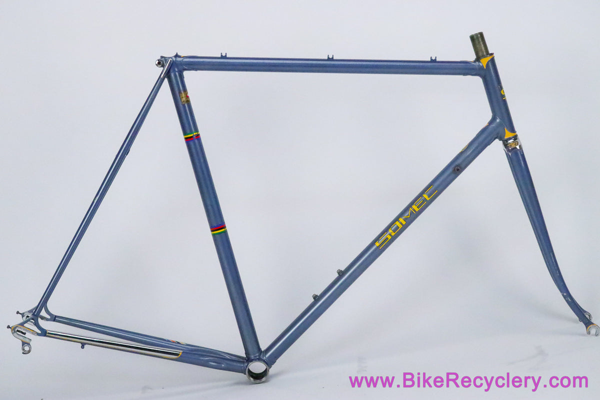 ~1973 SOMEC Special Frameset: 56cm - 12th Frame!!! - Unrestored - Blue/Yellow - Tulip Pantograph (EXC+)