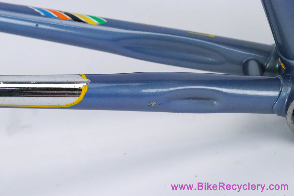 ~1973 SOMEC Special Frameset: 56cm - 12th Frame!!! - Unrestored - Blue/Yellow - Tulip Pantograph (EXC+)